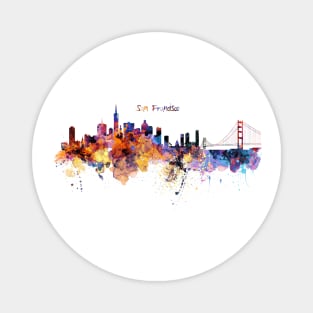 San Francisco watercolor skyline Magnet